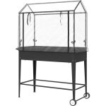 Outsunny - jardini�re sur pied avec serre - carr� potager sur pied - 2 roues - 100 x 45 x 152 cm - m�tal ...
