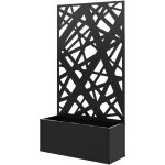 Jardini�re avec brise - vue paravent treillis - outsunny - bac � fleurs - dim. 61l x 23l x 113h cm