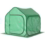 Outsunny - mini serre de jardin pop up - porte zippe - dim. 150 x 148 x 148 cm - acier pe vert