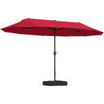 Outsunny parasol de jardin exterieur parasol double rectangulaire 4, 6l x 2, 7l x 2, 4h m avec ouverture ...