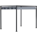 Pergola r�tractable 4 x 3 x 2, 22 m structure m�tal �poxy toile polyester haute densit� incluse gris ...
