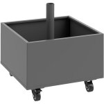 Pied de parasol carr� jardini�re 2 en 1 - 4 roues 2 freins - 50 x 50 x 46 cm - m�tal galvanis� gris