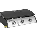 Plancha gaz avec couvercle - 3 br�leurs total 7, 5 kw - surface cuisson 61 x 35, 5 cm - d�tendeur tuyau ...