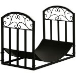 Outsunny range b�ches porte - b�ches range rack � b�ches support �tag�re � bois de chemin�e charge max. ...