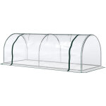 Outsunny serre de jardin tunnel mini serre tunnel serre � tomates 2, 5l x 1l x 0, 8h m grande porte zipp�e ...
