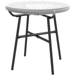 Outsunny - table basse ronde de jardin en résine aspect rotin métal et plateau verre trempé ø 50 x 50h ... Outsunny - table basse ronde de jardin en résine aspect rotin métal et plateau verre trempé ø 50 x 50h ...