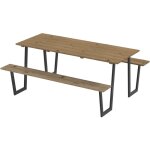 Table de pique - nique robuste 6 personnes - table foresti�re pic nic - table - bancs bois acier