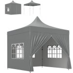 Tonnelle barnum pop - up 3 x 3 m 4 parois latrales amovibles 3 fentres hauteur rglable sac transport ...