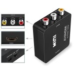 Adaptateur rca vers hdmi, mini av rca cvbs vers hdmi vido audio convertisseurs, support 720 1080p pour ...