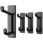 Ouylaf - crochet mural porte - serviettes de salle de bain crochet crochets en acier inoxydable noir ...