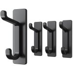 Ouylaf - crochet mural porte - serviettes de salle de bain crochet crochets en acier inoxydable noir ...