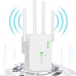 Ouylaf repeteur wifi 1200mbps amplificateur double bande 5ghz 2. 4ghz avec wps port gigabit compatible ...