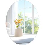 (ovale) miroir mural 40 x 30 cm � coller sur le mur, autocollant sans cadre, , porte d'armoire, couloir, ...