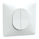 Ovalis - double va et vient - 10ax - blanc - griffes montes - avec plaque (s321214)