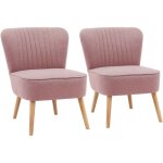 Lot de 2 fauteuils style crapaud en tissu rose