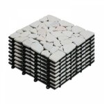 Oviala - lot de 8 dalles clipsables en galet blanc