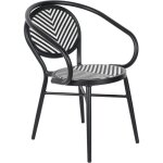 Oviala - chaise de jardin style bistrot parisien en aluminium et rotin noir