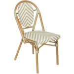 Oviala - chaise de jardin style bistrot parisien en aluminium et rotin vert Oviala - chaise de jardin style bistrot parisien en aluminium et rotin vert