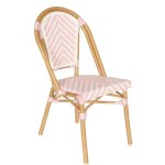 Chaise de terrasse en aluminium et rotin synth�tique rose