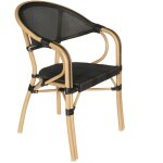 Oviala - chaise de terrasse empilable bistrot parisien noire Oviala - chaise de terrasse empilable bistrot parisien noire
