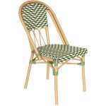 Oviala - chaise de terrasse style parisien aluminium et rotin synth�tique vert