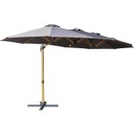 Oviala - parasol dport rotatif 360 3 ttes (4, 5 x 2, 65 m) + housse gris