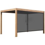 Pergola bioclimatique autoportée 3x4 m et 1 store bois gris Pergola bioclimatique autoportée 3x4 m et 1 store bois gris
