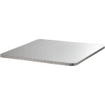 Plateau de table carr� en agglom�r� et inox 70 x 70 cm gris