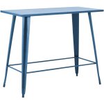 Oviala - table haute de jardin en acier bleu pacific Oviala - table haute de jardin en acier bleu pacific