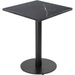 Oviala - table à manger carrée 60 cm pied noir et revêtement marbre noir Oviala - table à manger carrée 60 cm pied noir et revêtement marbre noir