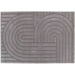 Oviala - tapis rectangulaire  poils ras motif contemporain gris 120 x 170 cm