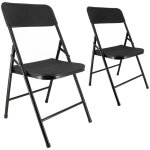 Oxeo - chaises pliantes noires - lot de 2 chaises pliables de jardin - structure en acier - 150 kg - ...