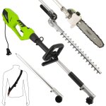 Oxeo - taille haie - elagueuse sur perche lectrique 900w - outil multifonctions 2en1 - longueur de coupe ...