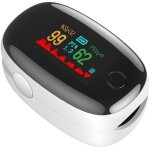 Oxym�tre de pouls professionnel du bout des doigts, oxym�tre de pouls avec affichage led, mesure l'oxyg�ne ...