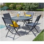 Ozalide - table de jardin pliante - 4 places - chantilly