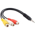 P13s cble adaptateur jack 3, 5 mm vers 3 rca rca 30 cm, fiche jack 3, 5 mm vers 3 prises rca femelles ...