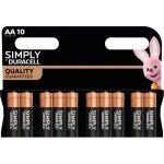Pack de 10 piles duracell - simply aa lr6