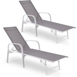 Mc haus - pack de 2 bains de soleil pour jardin ou piscine, acier renforcé, design moderne, coloris blanc ... Mc haus - pack de 2 bains de soleil pour jardin ou piscine, acier renforcé, design moderne, coloris blanc ...