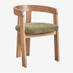 Pack de 2 chaises de salle � manger avec accoudoirs en bois et rembourr�es yvone sklum