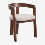 Pack de 2 chaises de salle à manger avec accoudoirs en bois et rembourrées yvone sklum Pack de 2 chaises de salle à manger avec accoudoirs en bois et rembourrées yvone sklum