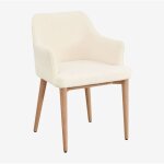 Pack de 2 chaises de salle  manger avec accoudoirs en peau laine banfil sklum