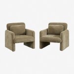 Sklum - pack de 2 fauteuils chenille jeison vert sauge