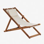Sklum - pack de 2 hamacs pliants avec coussin en bois kardis tapioca beige