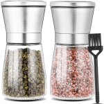 Pack de 2 moulins  pices dans des bouteilles en verre, moulin  poivre et sel manuel, salieres et poivrieres ...