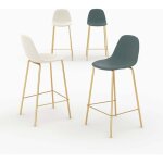 Pack 4 chaises pour �lot central blanches et vertes 65 cm - henrik