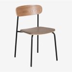 Sklum - pack de 4 chaises de salle  manger empilables en fer et bois wilpier noir