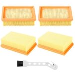 Pack de 4 filtres pliss�s plats pour aspirateurs k�rcher, pour aspirateurs multi - usages k�rcher wd4, ...