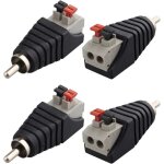 Pack de 4 haut - parleurs phono, rca m�le et femelle vers connecteur av 2, femelle, audio vid�o, 5, 5 ...