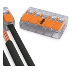 Pack de 50 bornes de connexion rapide  levier wago 5 entres fil souple et rigide - s221