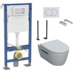 Pack autoportant bati - support geberit duofix + wc sans bride geberit icon + abattant softclose + plaque ...